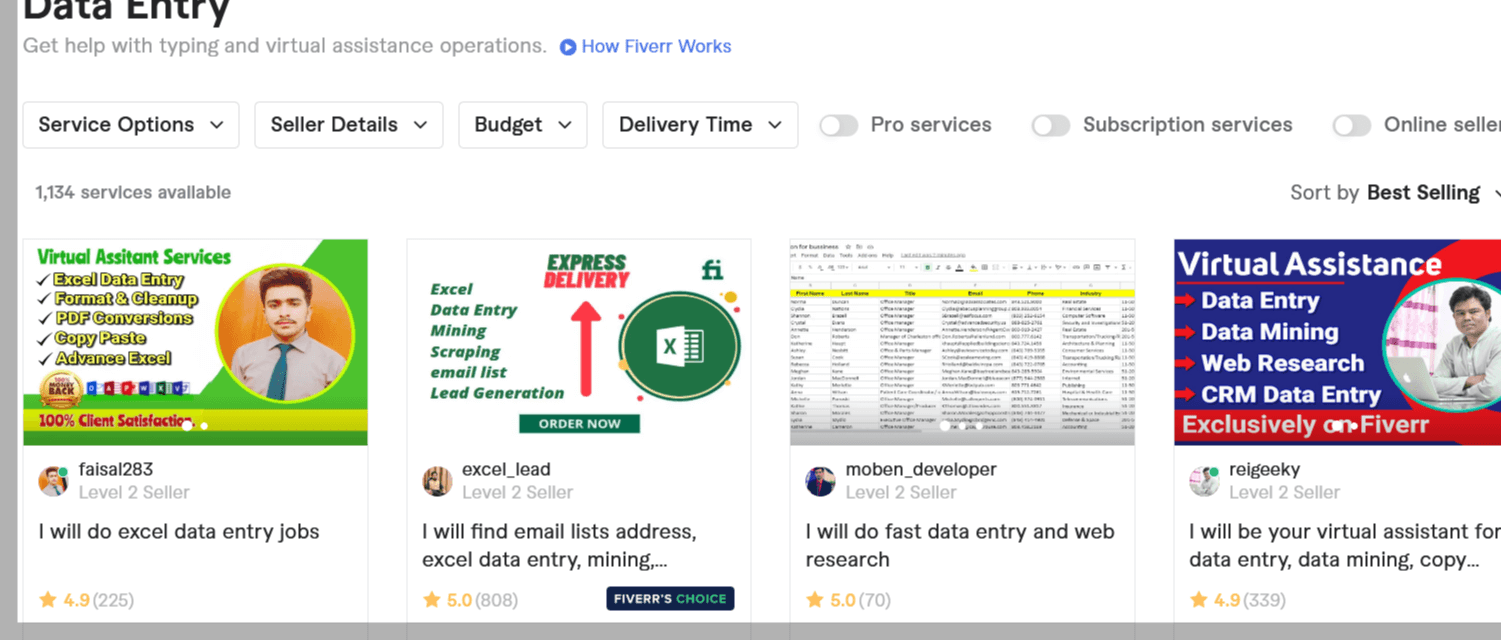 Read more about the article Fiverr Data Entry Jobs From Home Without Investment