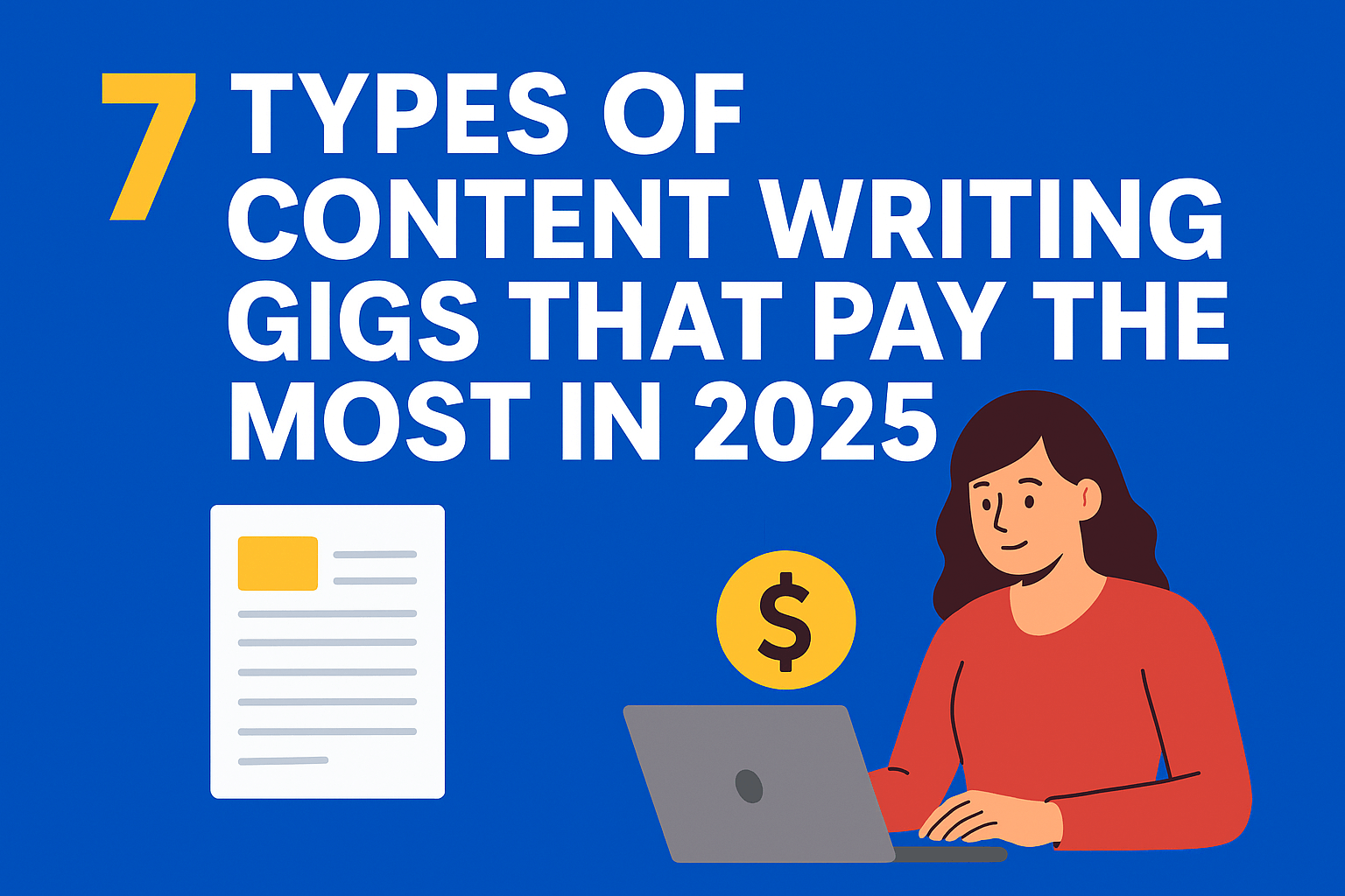 Read more about the article 7 Types of Content Writing Gigs That Pay the Most in 2025 (Freelancing Guide)